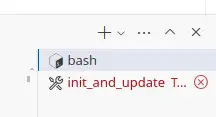 init_and_update task red with an error indicator in a VSCode sidebar